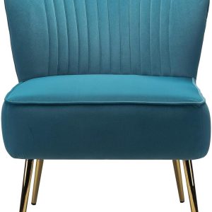 Turquoise Velvet Accent Chair