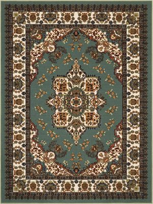 8' X 10' Green Traditional Oriental Area Rug