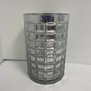 Silver Mercury Waffle Vase 5"x 8"