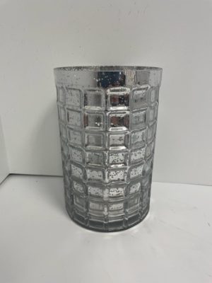 Silver Mercury Waffle Vase 5"x 8"