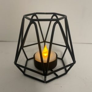 Black Metal Wire Tea Light Holder 4"