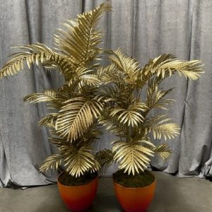 Gold Artificial Palm Tree Duo 5'
