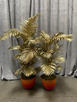 Gold Artificial Palm Tree Duo 5'