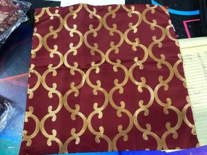 Burgundy with Gold pattern Pillow 18" x 18"