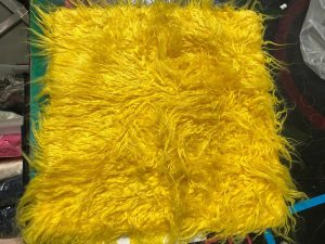 Yellow Shag Pillow 18" x 18"