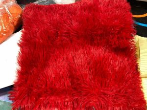 Red Fluffy Pillow 18" x 18"