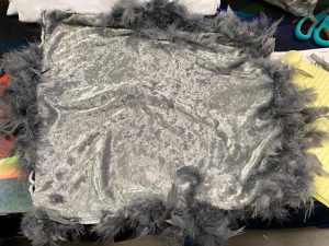 Pewter Silver Feathers Pillow 18" x 18"