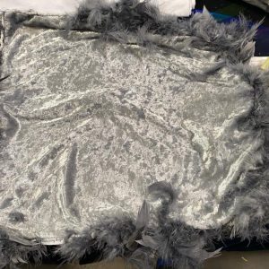 Pewter Silver Feathers Pillow 18" x 18"