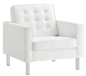 Contemporary White Armchair