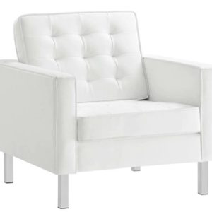Contemporary White Armchair