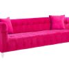 Bea Hot Pink Velvet Tufted Sofa - Image 5