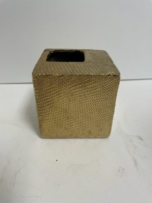 Gold Ceramic Cube Bud Vase 3"