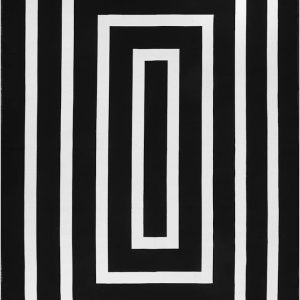 Black & White Striped Area Rug
