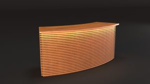 8' Curved Slat Wood Bar