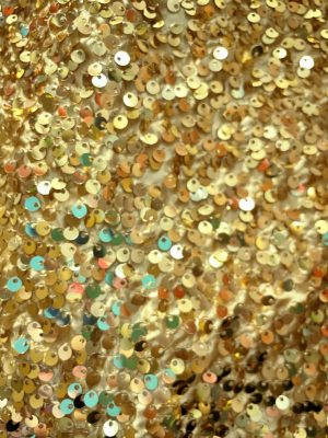 Gold Sequin 132" Round Tablecloth