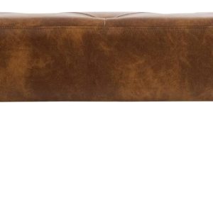Faux Light Brown Leather Bench