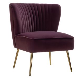 Purple Velvet Accent Chair