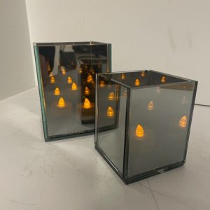 Glass Infinity Duo with Tea Lights 4"