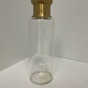 Clear Glass Jimmy Bud Vase with Gold Metal Top 2.25"x7"