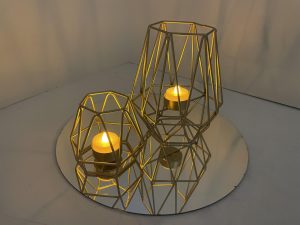 Gold Geometric Duo with Tea Lights