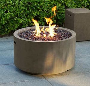 Round Steel Patina Propane Fire Pit