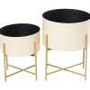 Cream Planter with Gold Stand (Set of 2) - Image 2