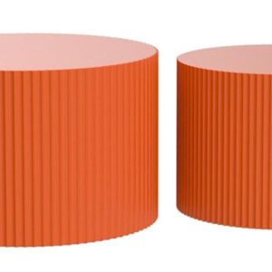 Orange Matte Nesting Coffee Tables (Set of 2)