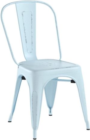 Light Blue Metal Accent / Dining Chair