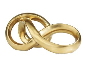 Gold Ceramic Infinity Sculpture 11"