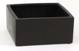 Black Ceramic Low Square Planter 8"x4"