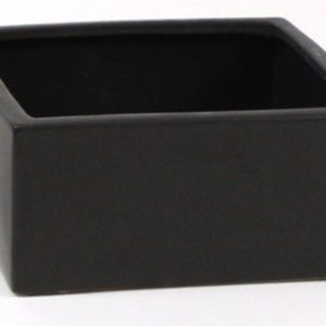 Black Ceramic Low Square Planter 8"x4"
