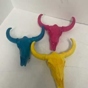Cow Skull Colored 9"