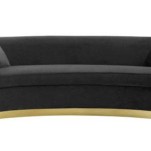 Black Velvet Resolute Curved Sofa