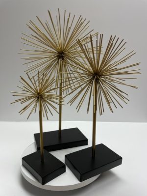 Gold Metal Starburst Sculpture Trio 11"