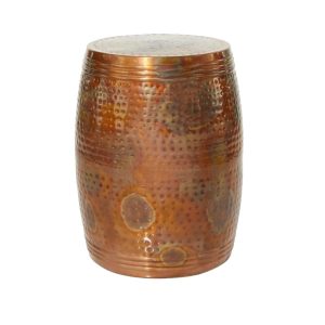 Copper Metal Hammered Accent Table