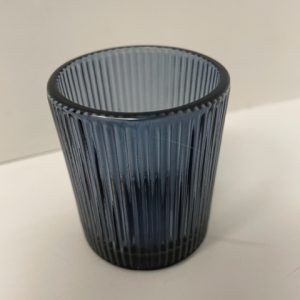 Blue Ribbed Votive 2.5"