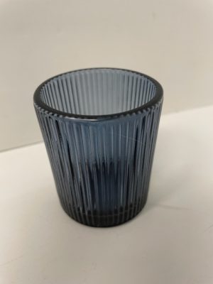 Blue Ribbed Votive 2.5"