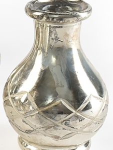 Silver Mercury Glass Bud Vase 2.25"x4"