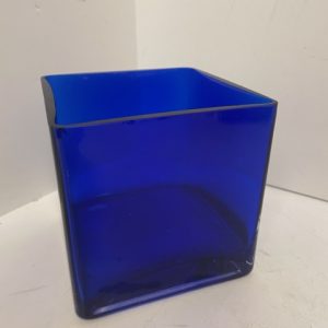 Cobalt Blue Glass Cube 4"