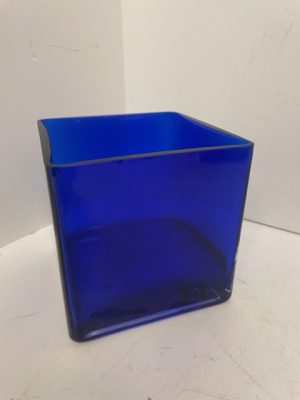 Cobalt Blue Glass Cube 4"